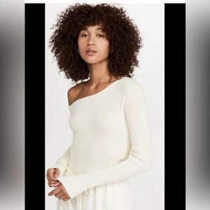 Lapointe one shoulder ribbed sweater